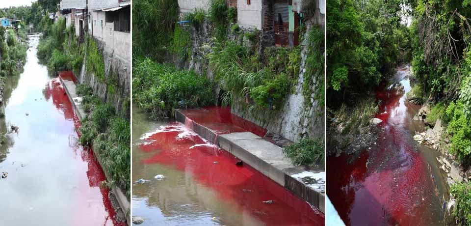 Reportan derrame de líquidos de procedencia desconocida sobre quebrada en San Salvador