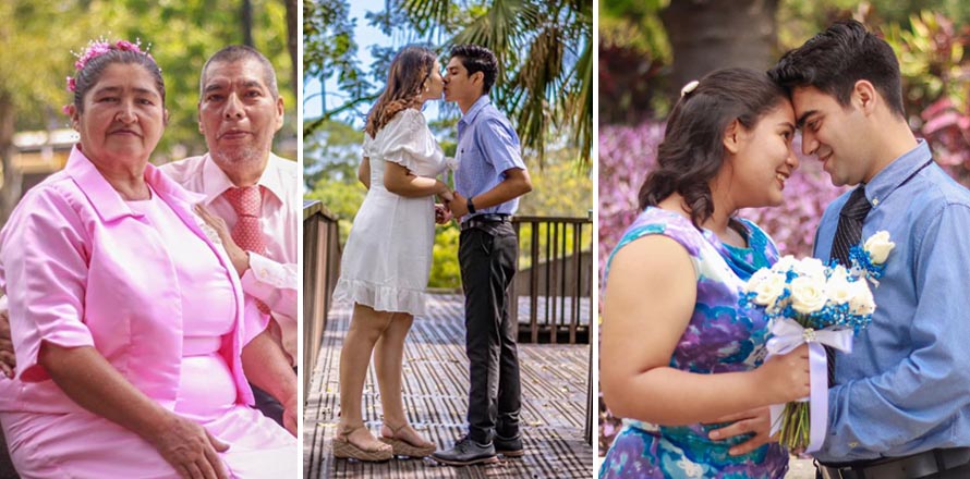 Parejas se dan el sí durante bodas colectivas en el Parque Cuscatlán