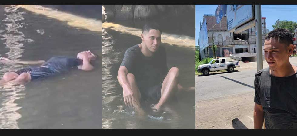 Pensaron que estaba muerto, pero solo reposaba en el río para bajar la «goma» en Santa Rosa Lima