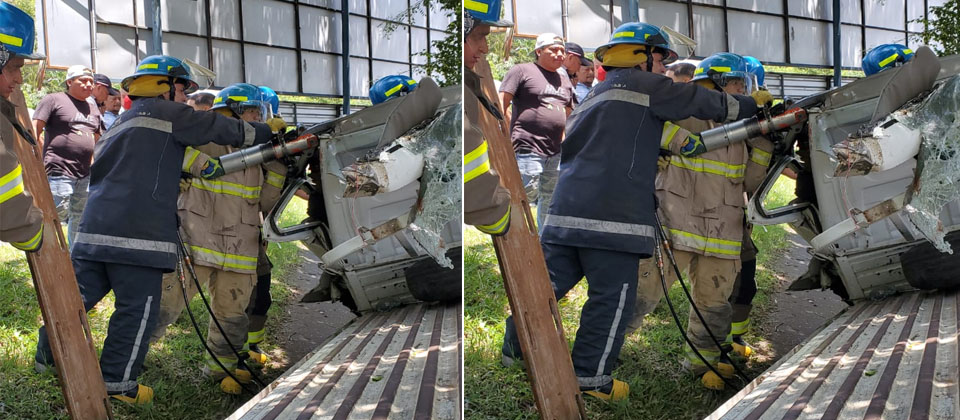 Persona queda atrapada en el vehículo tras fuerte accidente de tránsito