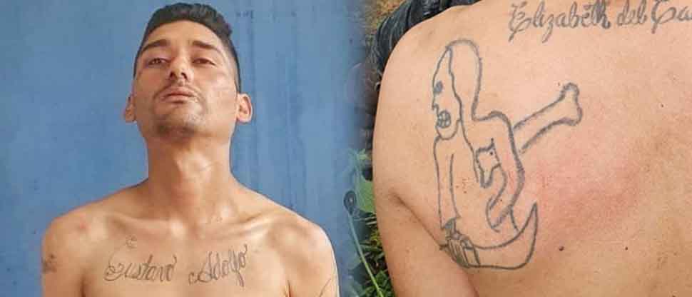 Con tatuaje de la Santa Muerte, pandillero pretendía sembrar miedo en habitantes de Chalatenango