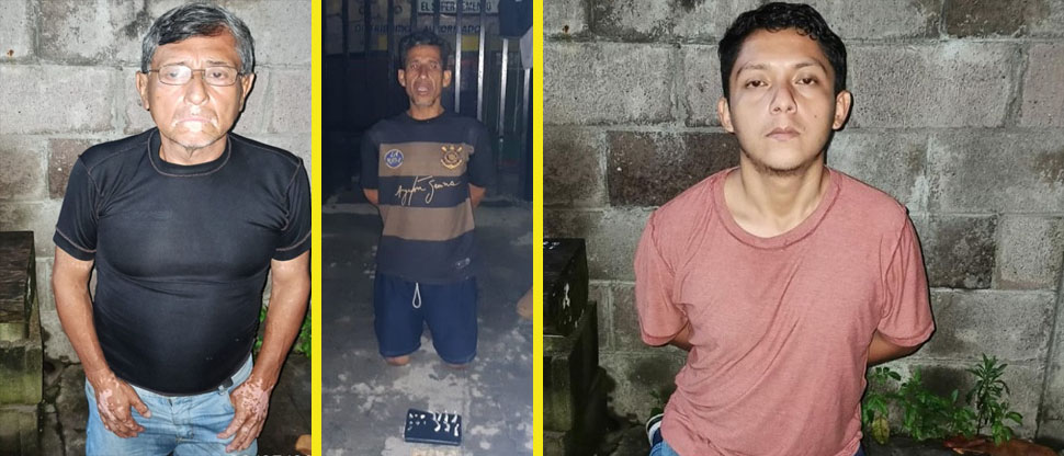Caen con droga dos señores y un jovencito en el pasaje Venecia, Soyapango