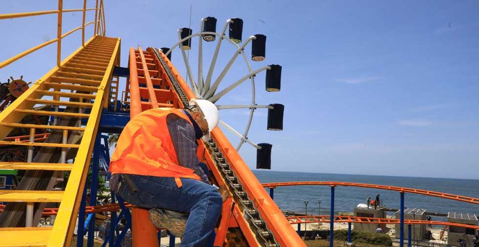 Así avanzan los trabajos en el Parque de Diversiones del Puerto de La Libertad
