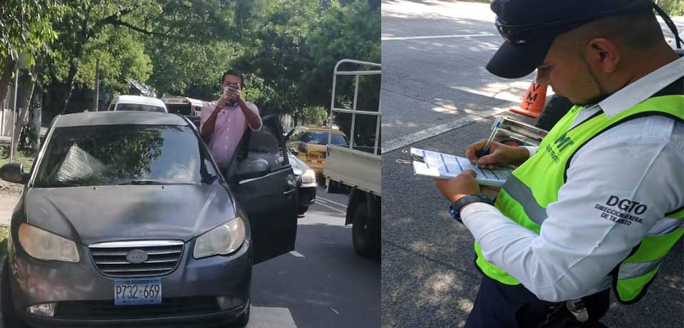 Sancionan a conductores por estacionarse en ejes preferenciales en San Salvador