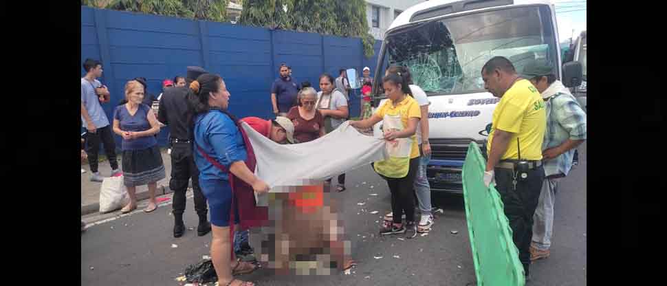 Microbusero de la ruta 41 atropella a adulto mayor en cercanías del mercado La Tiendona