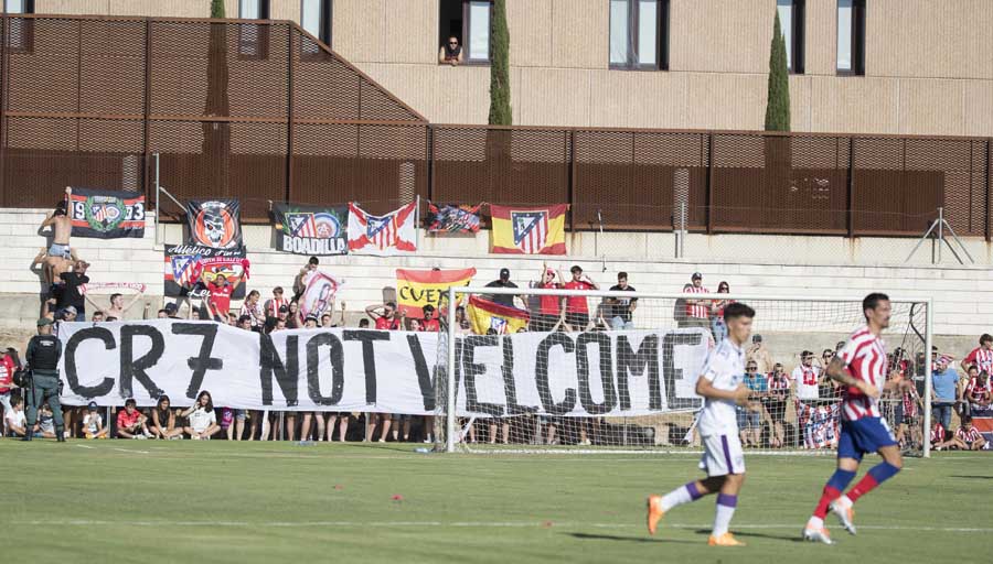 Aficionados del Atlético desprecian a Cristiano: «CR7 no eres bienvenido»