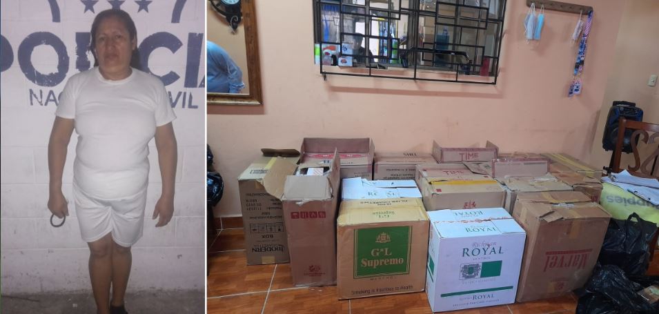Capturan a colaboradora del barrio 18 y encuentran abundante mercadería de contrabando en su casa