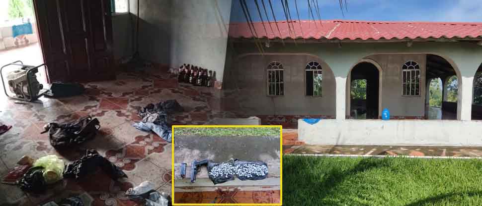 Militares incautan arma y drogas a pandilleros que usurpaban una vivienda en Acajutla