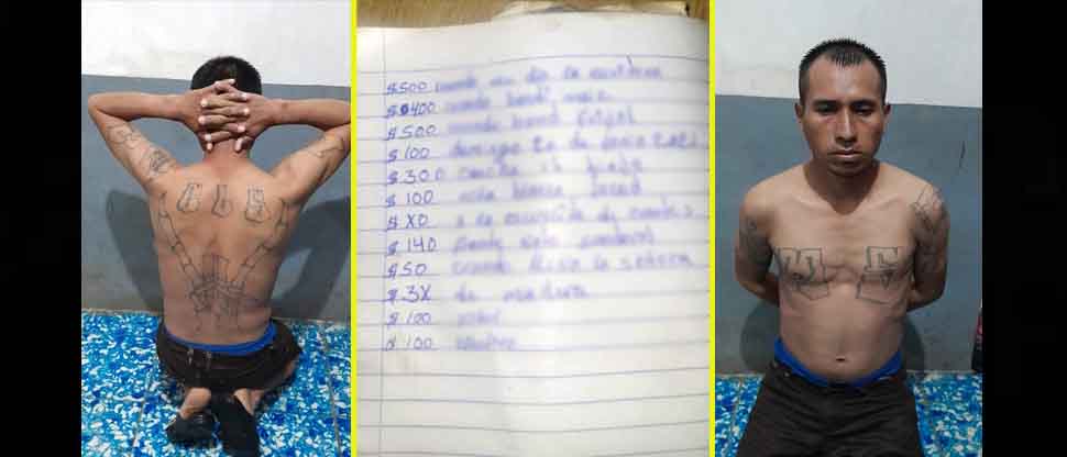 Capturan a pandillero que se encargaba de llevar el registro de las víctimas extorsionadas