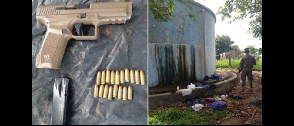 Pandillero huye y deja su arma tras atacar a soldados  que patrullaban en Cabañas