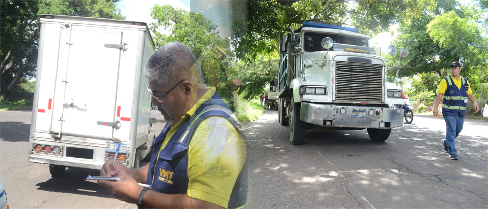 Sancionan a conductores de vehículos de carga por circular con llantas lisas y sin luces de freno