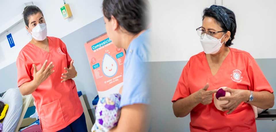 Personal de lactancia materna brinda asesoría a madres en Hospital Zacamil