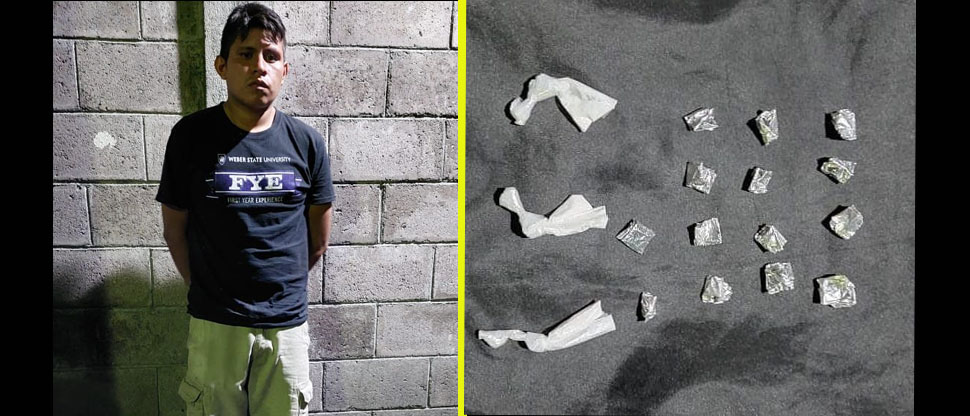 Atrapan a joven con varias porciones de crack y cocaína en Soyapango