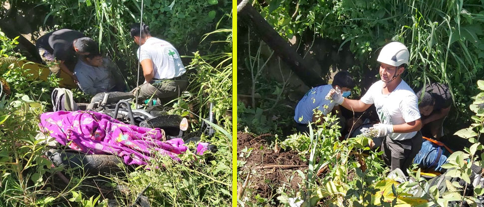 Dos personas resultan lesionadas en accidente de tránsito en el redondel Santa María