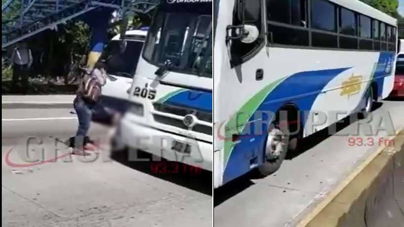 Mujer queda atrapada bajo las llantas de un bus en Lourdes, Colón