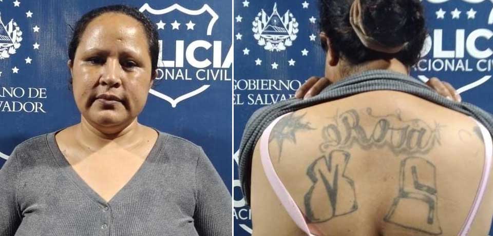 Cara de inocente y en la espalda un gran MS: Cae señora pandillera en Las Margaritas, Soyapango