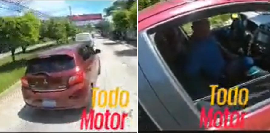 Motociclista y conductor se agarran en pleno tráfico; “Solo porque hay cámaras no te pego un bombazo (balazo)”