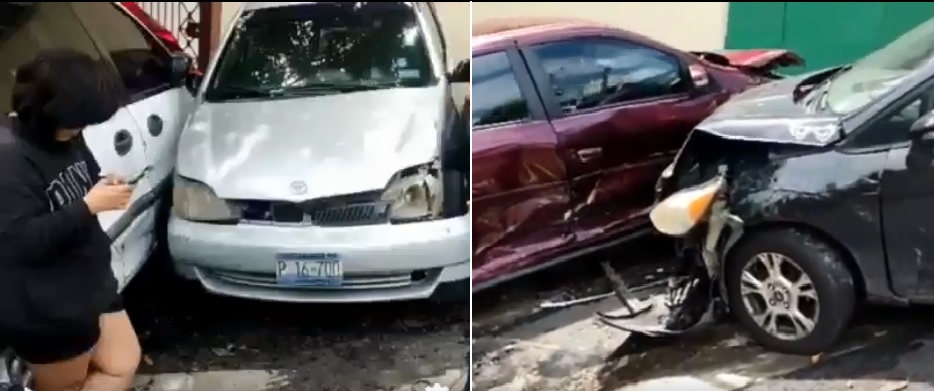 Se regitra múltiple accidente de tránsito en colonia Santísima Trinidad | VIDEO