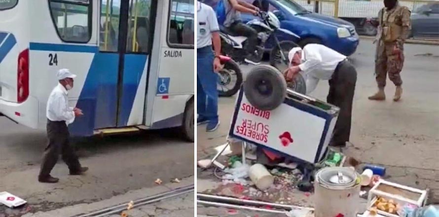 [VIDEO] Busero arrolla a sorbetero y hace que se pierda todo el producto; “Ni nombre de Dios había hecho”
