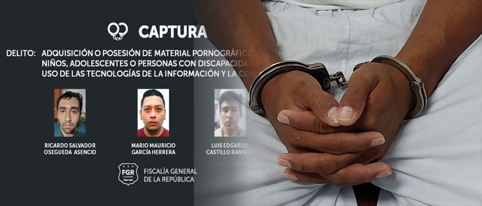 Capturan a tres hombres por poseer y distribuir fotos y videos íntimos de menores edad