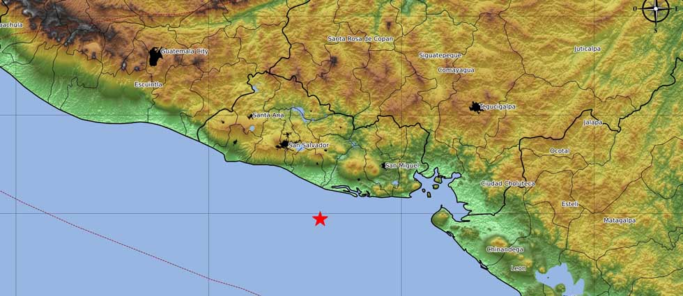 Sismo de 4.6 grados sacude parte de El Salvador la noche del viernes
