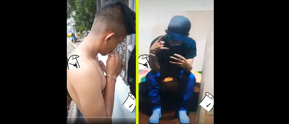 Jovencito tiembla luego que la autoridad le encontró fotos en su celular rifando el barrio 