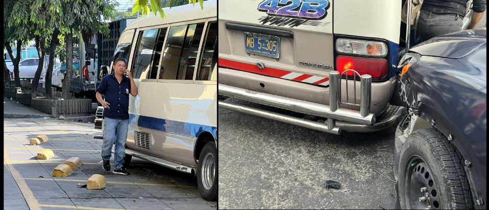 Microbusero choca el carro de una periodista y se niega a responder por los daños