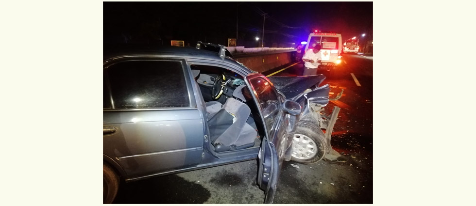 Tres lesionados tras fuerte accidente de tránsito esta madrugada de miércoles