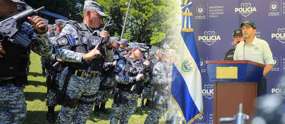 Ministro Villatoro entrega fusiles, pistolas y chalecos para el combate de las pandillas