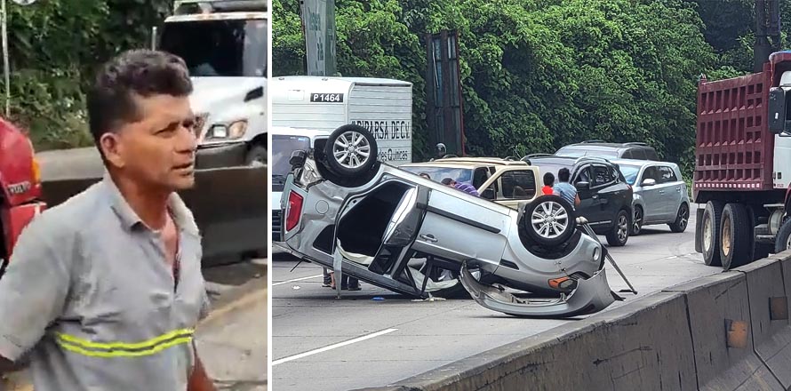 Responsable de accidente en Los Chorros intenta huir pero es increpado por los afectados