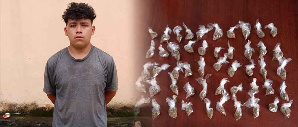 Sujeto se disponía a distribuir la droga, pero fue ubicado por miliares en Morazán