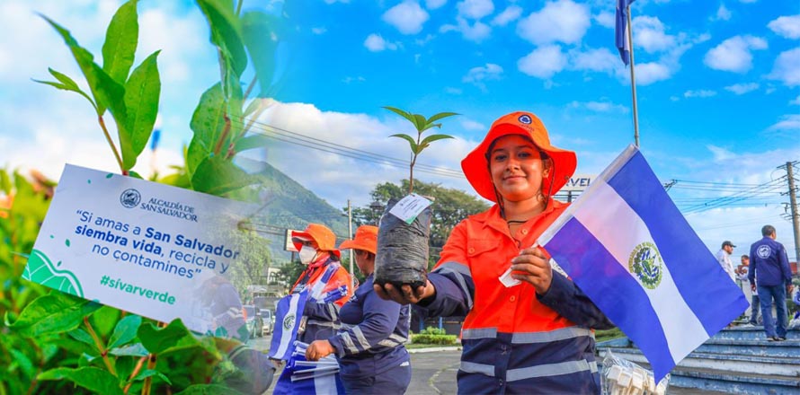 Entregan más de seis mil arbolitos y banderas de El Salvador para incentivar el cuido al medio ambiente