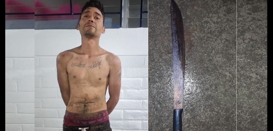 Capturan a peligroso pandillero cuando intentaba asesinar a una persona con un machete
