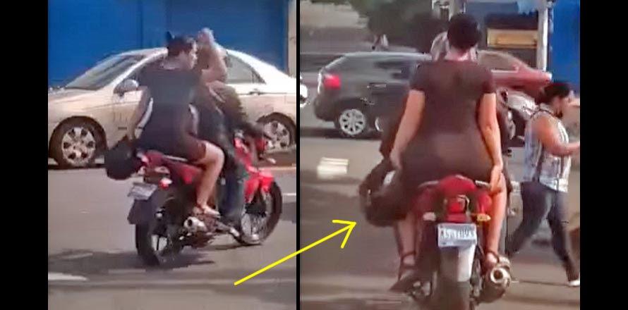 Captan a jovencita viajando en moto y sin casco; “lo llevaba en la mano”