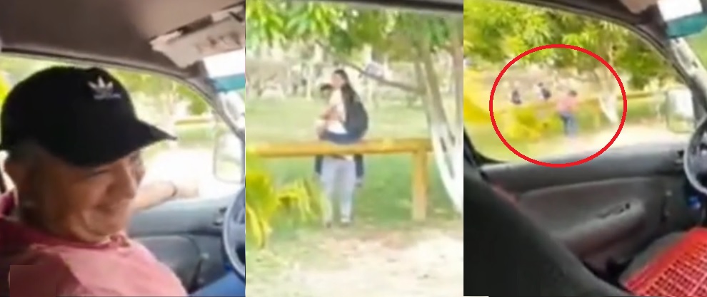 VIDEO | Encuentra a una pareja de jóvenes muy cariñosos y se burla de ellos, pero resultó ser su hija