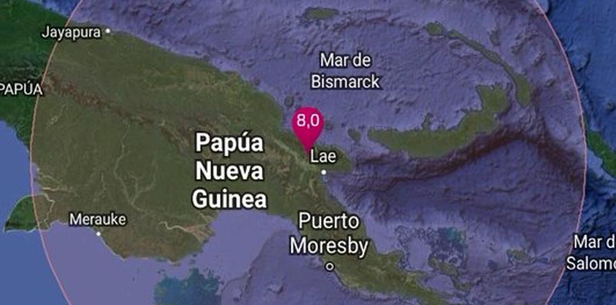 Se registra terremoto de gran magnitud en Papúa Nueva Guinea