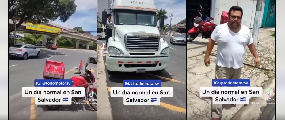 Repartidor reclama y graba al conductor de rastra por una maniobra: Terminó con el celular quebrado