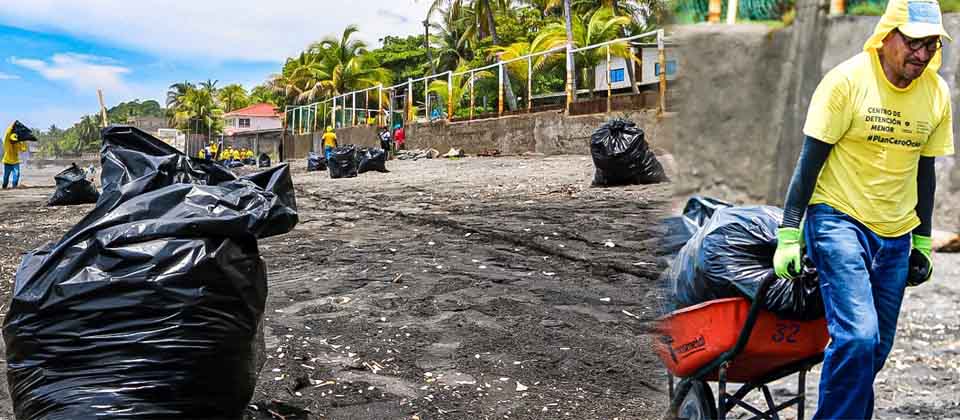 Realizan campaña de limpieza privados de libertad en sitios turísticos