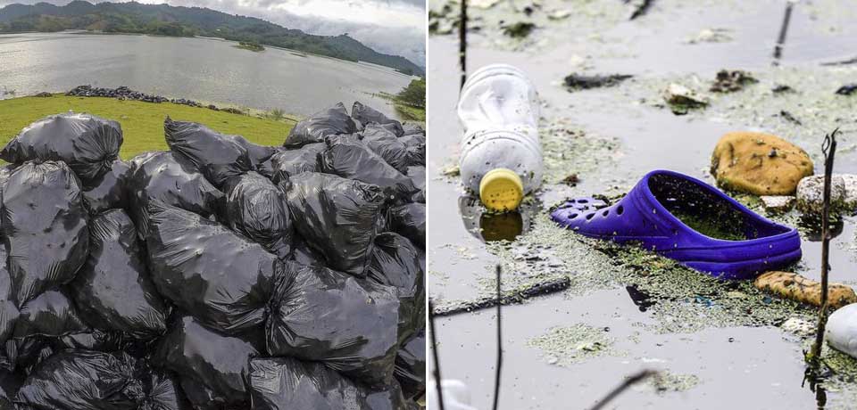 CEL continúa sacando toneladas de basura en el embalse Cerrón Grande