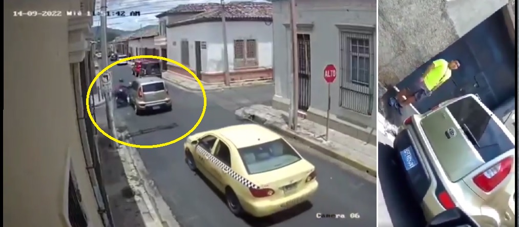 Graban el momento exacto y encaran a conductor que se pasó un alto y atropelló a motociclista | VIDEO