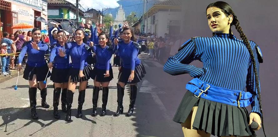 “Cachiporras motomamis”; Jóvenes de Izalco se roban las miradas tras desfilar vestidas como La Rosalía