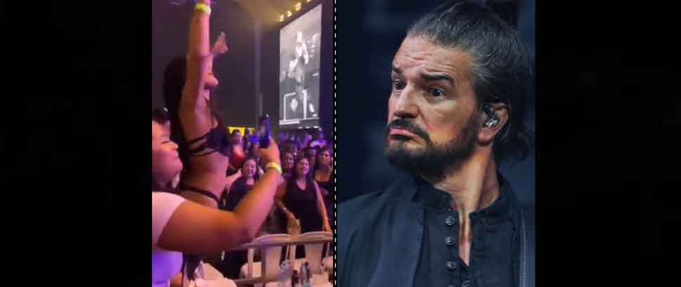 VIDEO: Mientras Arjona interpretaba “Desnuda”, joven termina en lencería en pleno concierto
