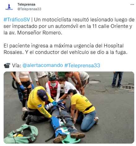 VIDEO: Conductor se da a la fuga tras impactar contra un motociclista ...