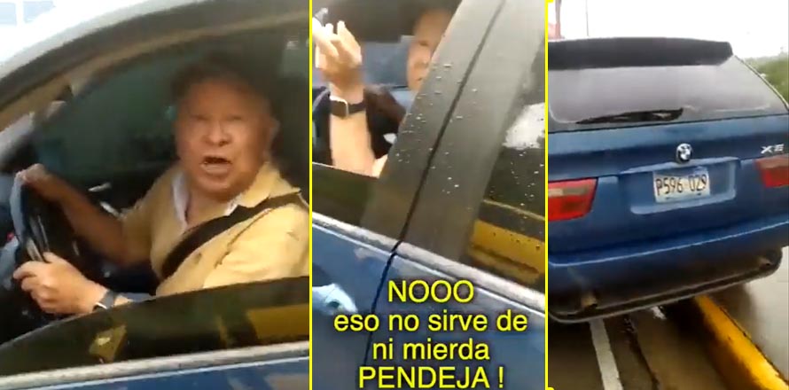 INTOLERANCIA | Hombre de la tercera edad choca un carro y agrede a conductora