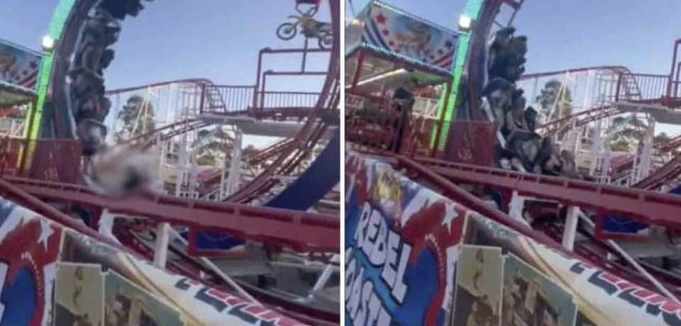 Joven es embestida por una montaña rusa