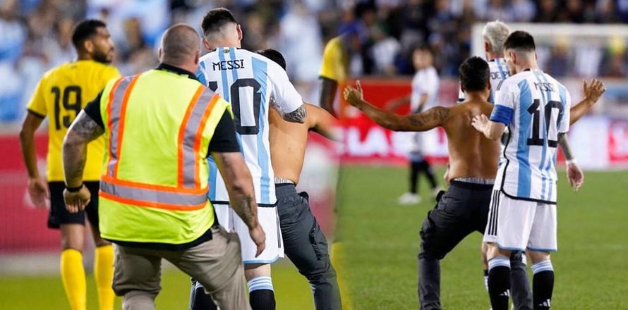Aficionado irrumpe partido Argentina – Jamaica para pedir autógrafo de Messi