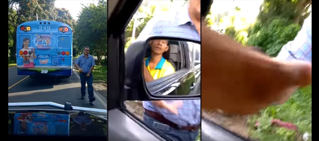 Busero temerario se molesta porque lo iban grabando y arremete contra un joven | VIDEO