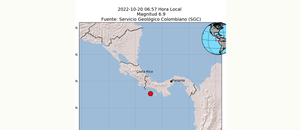 Fuerte sismo de 6.9 grados sacude Panamá y es percibido en países de Centroamérica