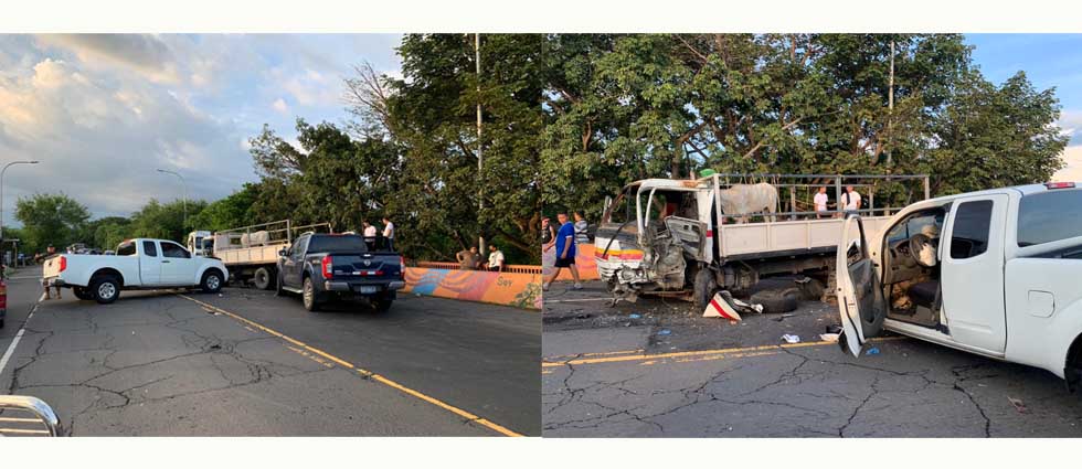 Dos pick up y un camión chocan sobre el puente San Marcos de San Vicente