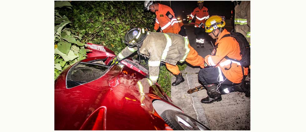 Cinco lesionados tras fuerte accidente de tránsito calle al volcán de San Salvador